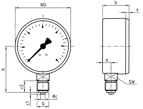 G1/2 Klasse 1 je 2x Afriso Industriethermometer 0-120°C 65149211 Ø63 Stahl verz 