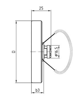 AFRISO Anlegethermometer Fußbodenheizung ATh 63 S 0/60°C 3/8-1 1/2 Kl. 2,  mit Feder