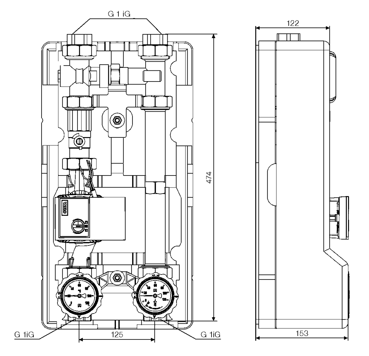 AFRISO Heizungspumpengruppe PrimoTherm 180-3 DN25 RTA60 BEF 107290 107300