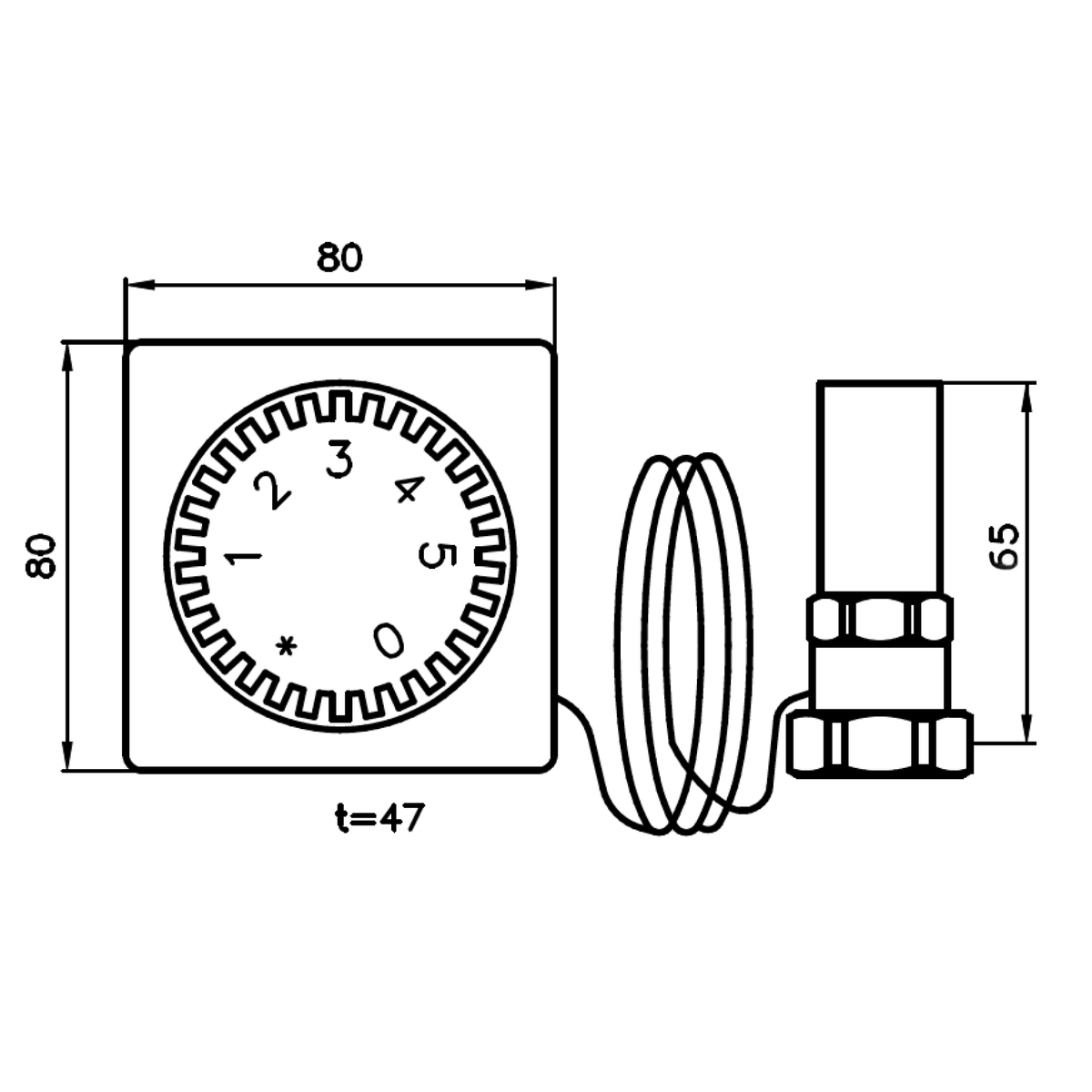 AFRISO Thermostat-Regelkopf 320 KH FVN Fernfühler 2m Fernversteller 0-Stellung BEF 93030