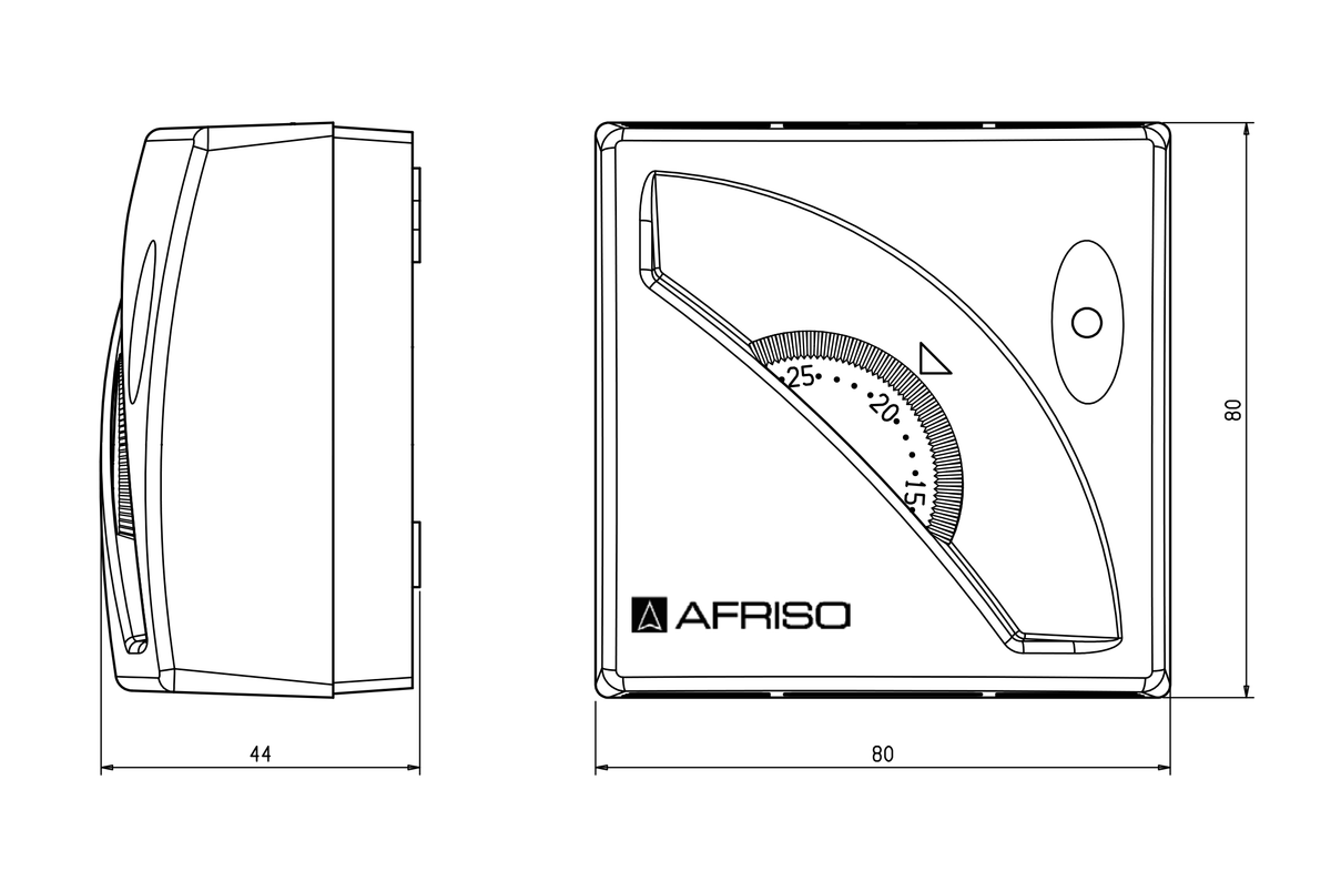 AFRISO Raumthermostat TA 03 ohne Schalter, mit Lampe BEF 76200