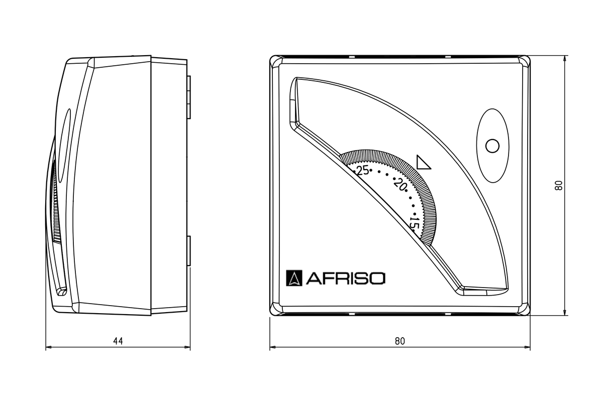 AFRISO Raumthermostat TA 03 ohne Schalter, mit Lampe BEF 76160