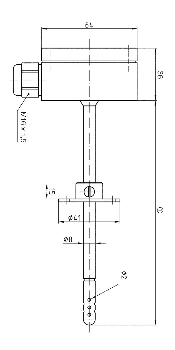 AFRISO Widerstandsthermometer WTh 22 0/130C 100mm Flansch d: 40mm BEF 80920 80930 80940