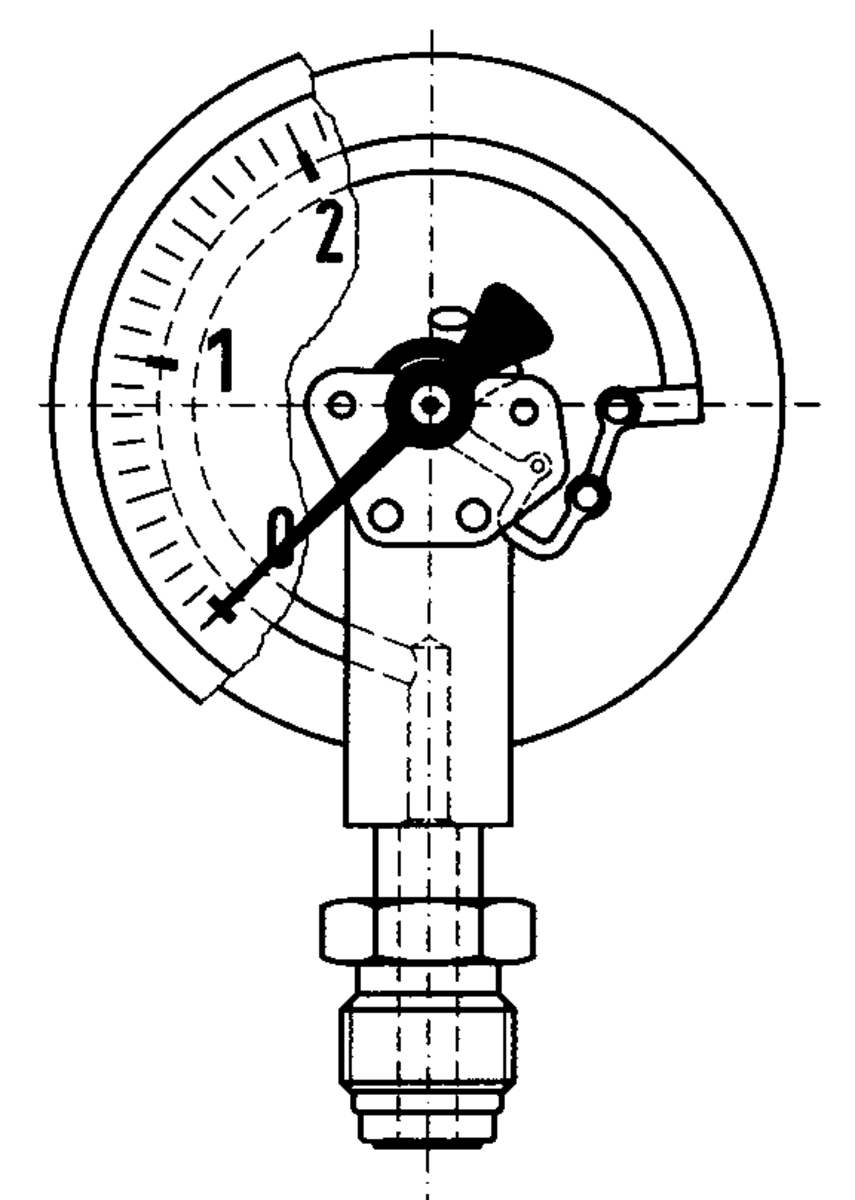 Rexroth R412004417 Pneumatik Rohrfeder-Manometer Druckluft Anzeige Serie PG1-SAS 