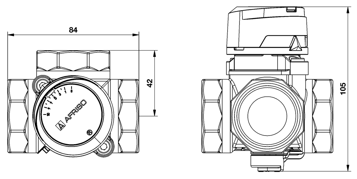 AFRISO 3-Wege-Mischventil ARV 385 Vario DN32 Rp1 1/4 BEF 110160