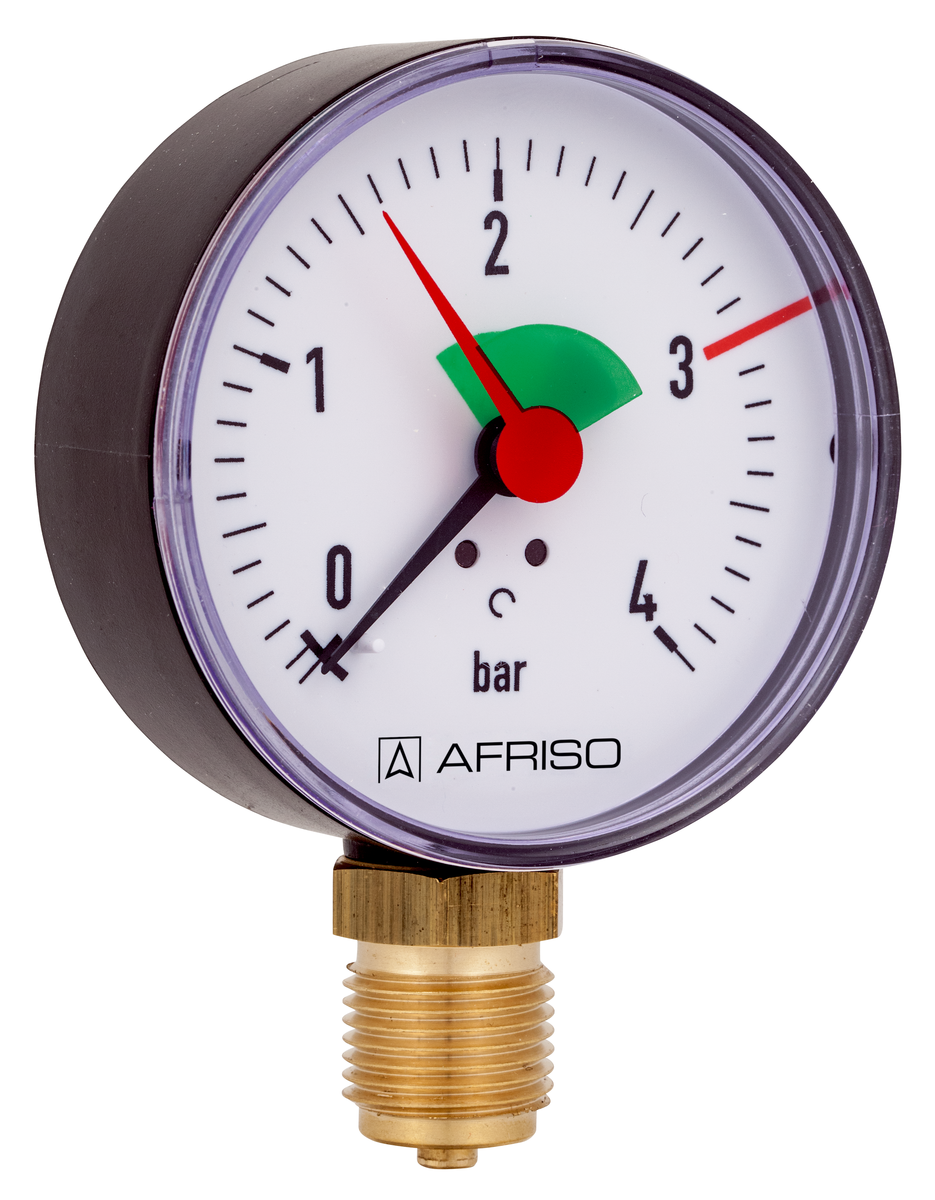 AFRISO Heizungsmanometer HZ 80 0/4bar G1/2B radial Kl.2,5 SAL 15560