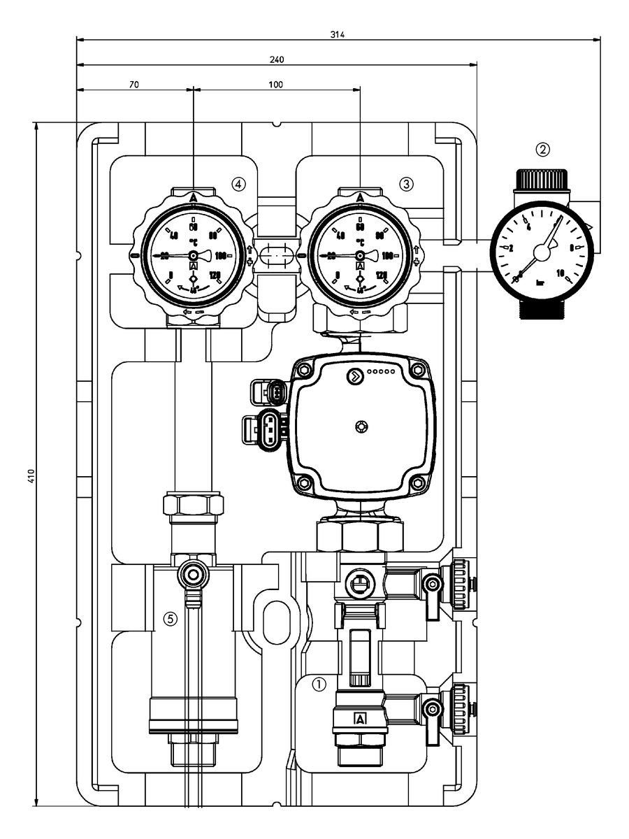 AFRISO Solarpumpengruppe PrimoSol 130-4 2-12 l/min BEF 104600 104610 104620