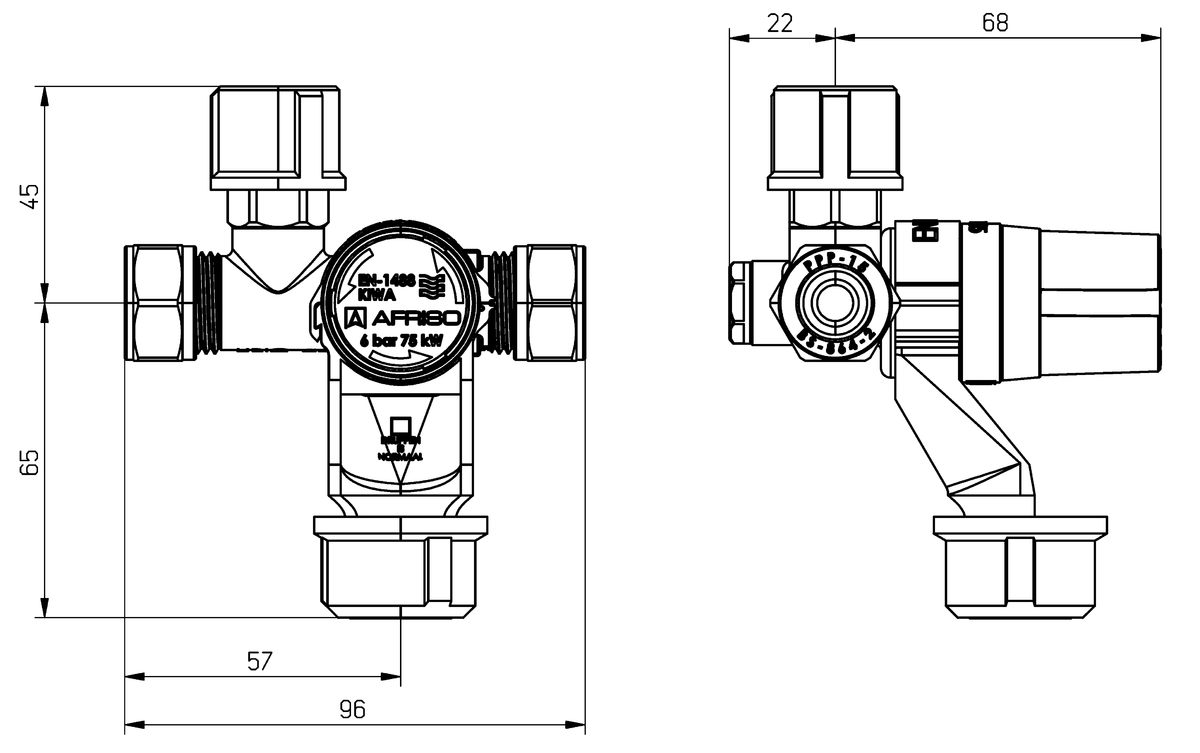 AFRISO Boilersicherheitsgruppe BFK 12/6 BEF 107250 107260