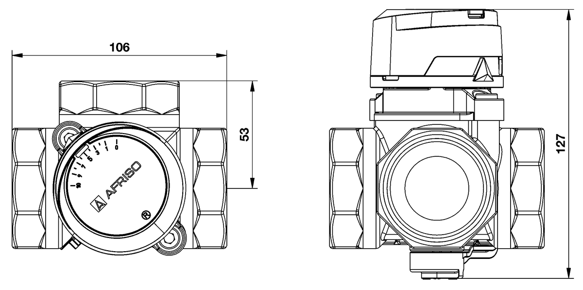 AFRISO 3-Wege-Mischventil ARV 386 Vario DN40 Rp1 1/2 BEF 110170