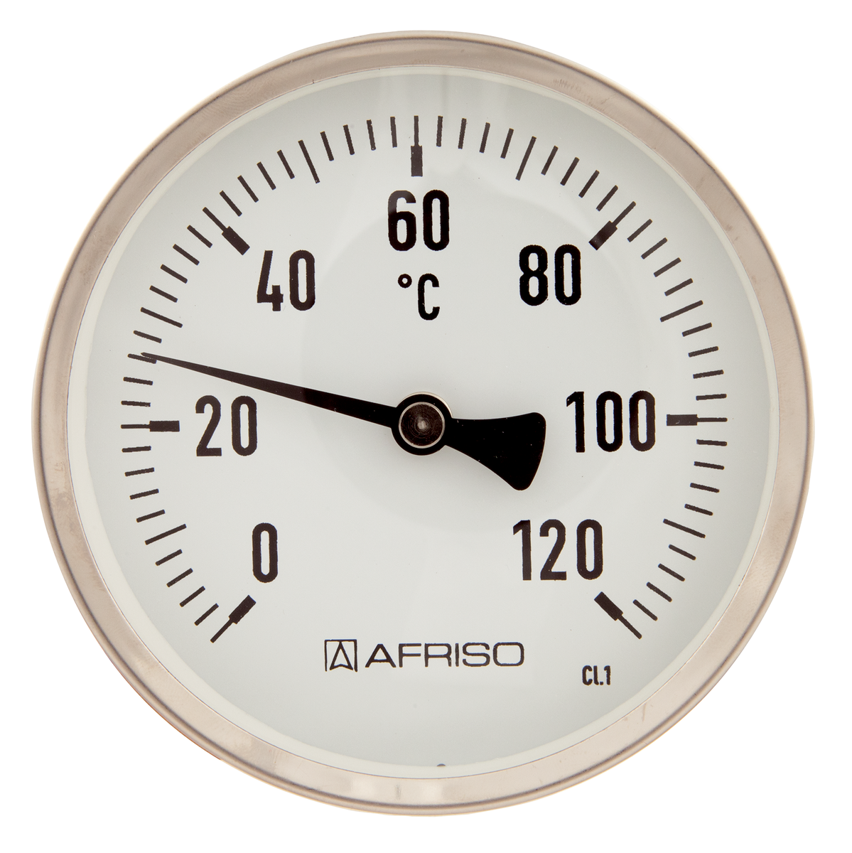 0-120°C Afriso Bimetall-Industriethermometer DN15 Ø 100mm 