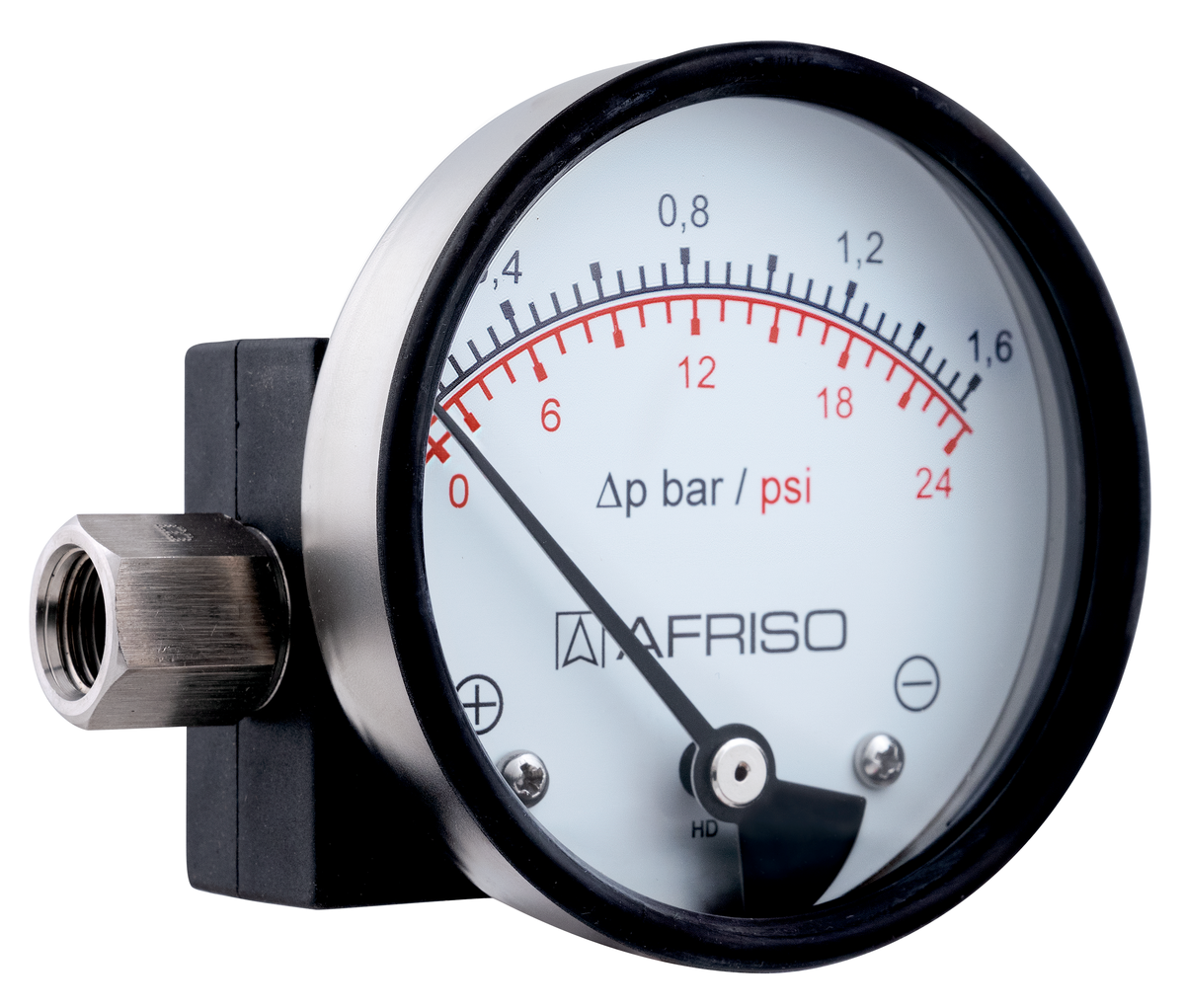 Magnetic piston pressure gauges for differential pressure - high