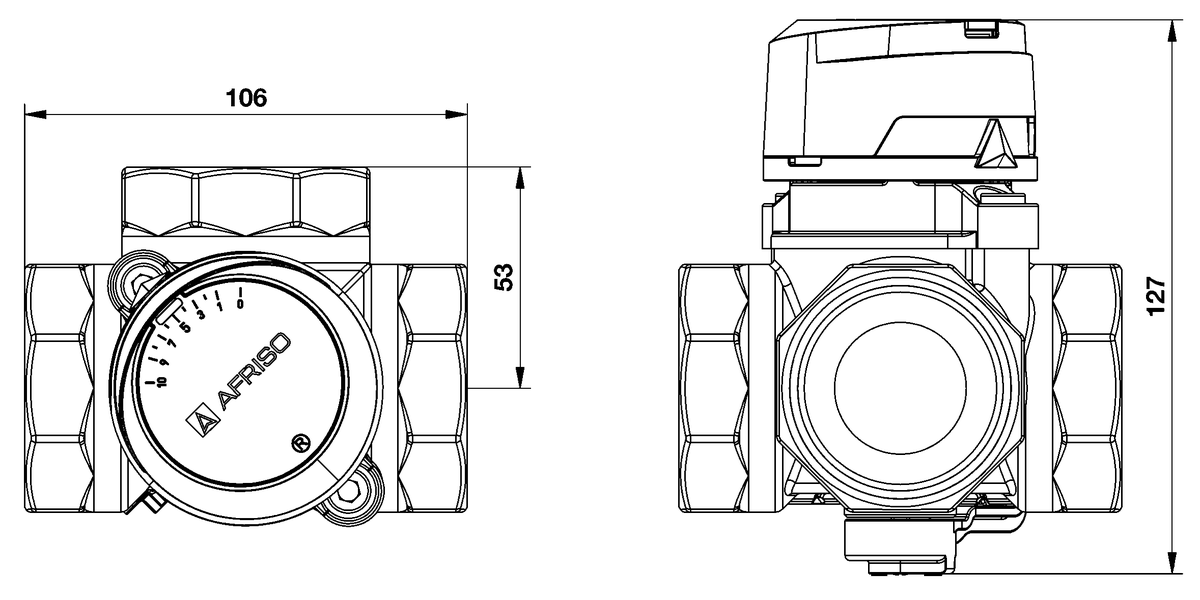 AFRISO 3-Wege-Mischventil ARV 387 Vario DN50 Rp2 BEF 110180
