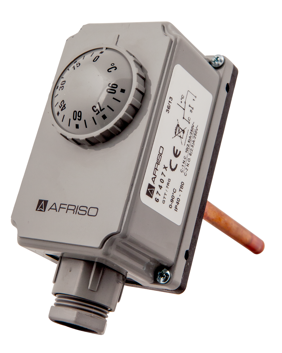 AFRISO Gehäuse-Tauchthermostat GTT/7RG 0/90C, Schaftlänge: 100mm SAR 74140 74150 74160 74170