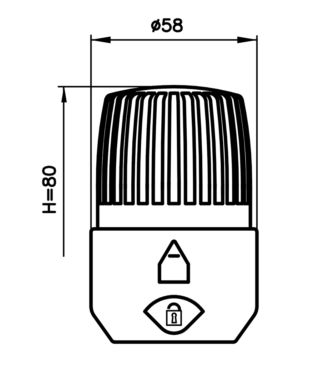 AFRISO Thermostat-Regelkopf 323 B ohne 0-Stellung weiß/schwarz M30x1,5 BEF 92700