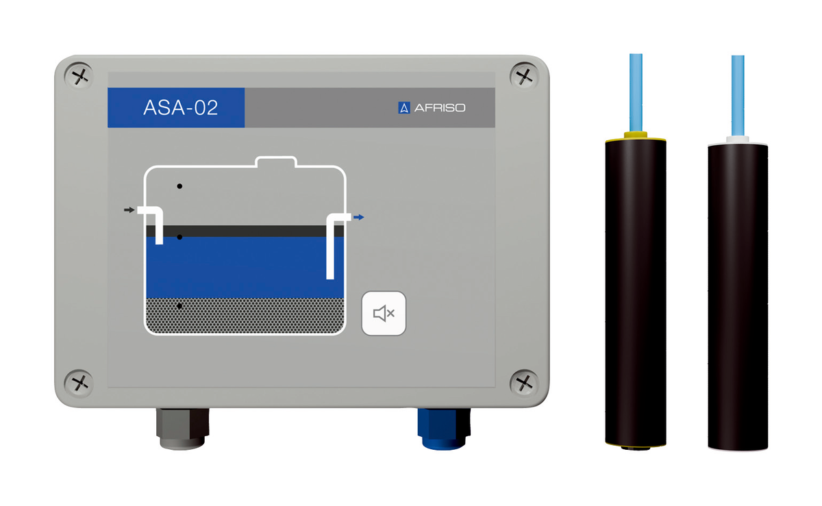 AFRISO Warngerät für Abscheider ASA-02-2 inkl. Schichtdickensonde ASA-LP und Aufstausonde ADA-HLP VOR 92010