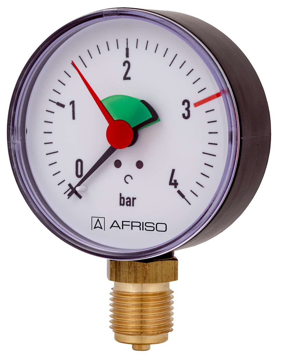 AFRISO Heizungsmanometer HZ 80 0/4bar G1/2B radial Kl.2,5 SAR 15560