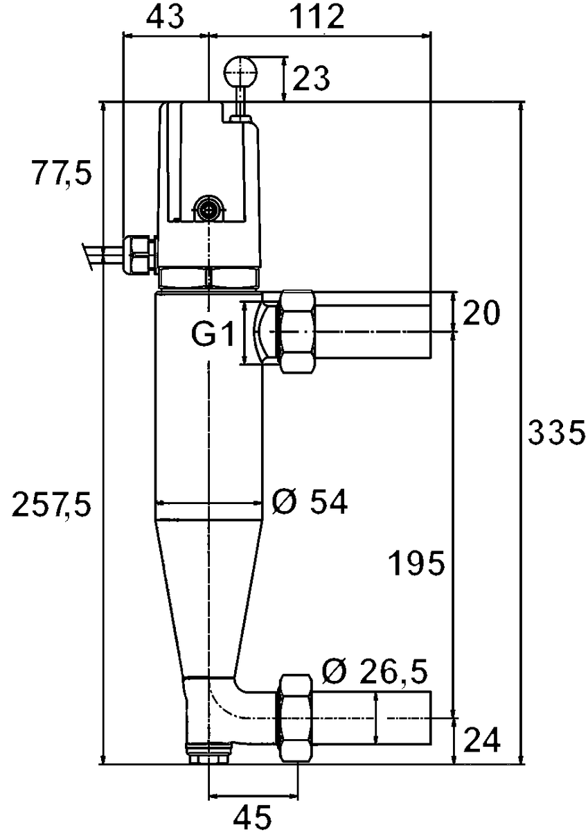 AFRISO Wassermangelsicherung WMS-WP6, Ms mit Schweißstutzen DN20 BEF 90580