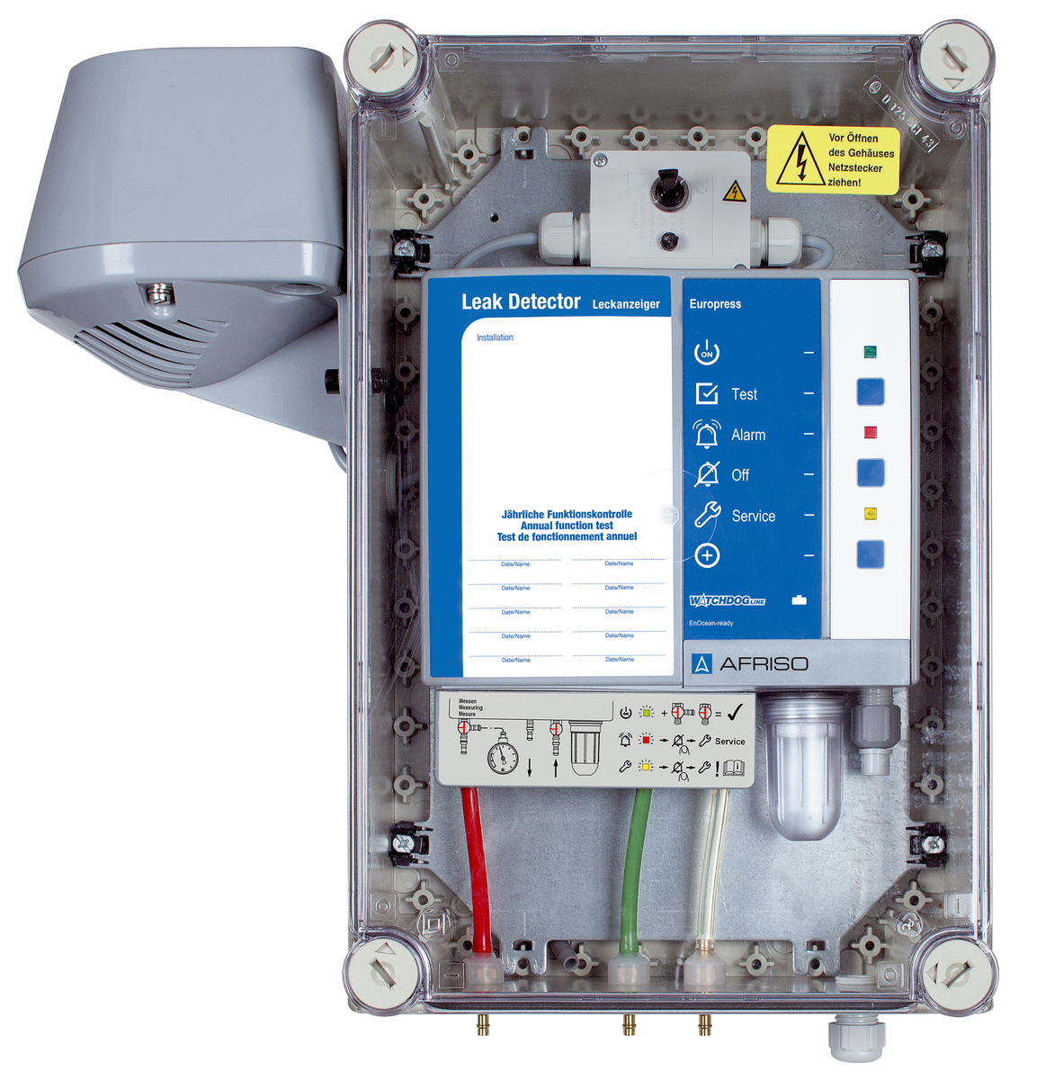 AFRISO Überdruck-Leckanzeiger Europress im Schutzgehäuse (IP 65) mit Hupe VOR 74980 74990