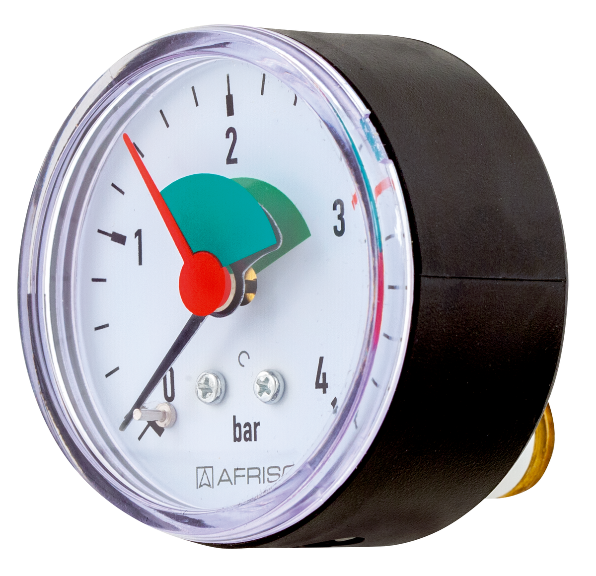 AFRISO Heizungsmanometer HZ 50 0/4bar G1/4B mit PTFE-Dichtring axial exzentrisch Kl.2,5 SAR 15390