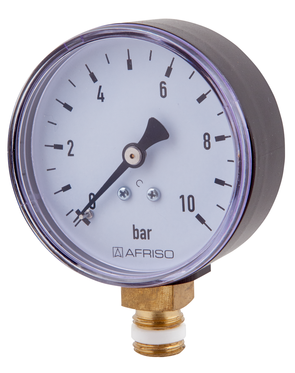 AFRISO Rohrfedermanometer RF 63 -1/0bar G1/4B mit PTFE-Dichtring radial Kl.2,5 SAR 15810 15820 15830 15840 15850 15860