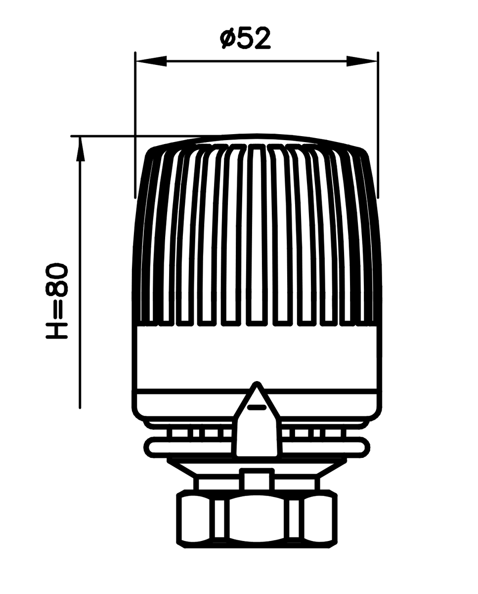 AFRISO Thermostat-Regelkopf 323 N mit 0-Stellung weiß/schwarz M30x1,5 BEF 92560 92570 92580 92590