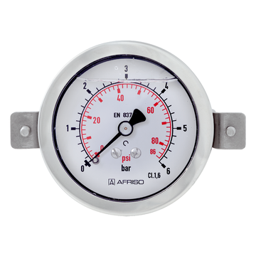 AFRISO Rohrfeder-Glyzerinmanometer RF63Gly 0/6bar G1/4B axial Kl.1,6 D751 VOR 43660