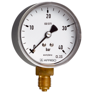 Afriso Standard Bourdon tube pressure gauges for welding applications type D3