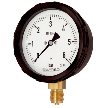 Afriso Bourdon tube pressure gauge with screw bezel housing type D1