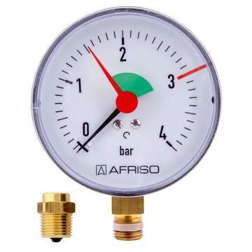 Afriso Rohrfeder-Manometer HZ für Heizung/Sanitär