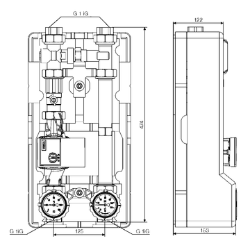 AFRISO Heizungspumpengruppe PrimoTherm 180-3 DN25 RTA60 BEF 107290 107300