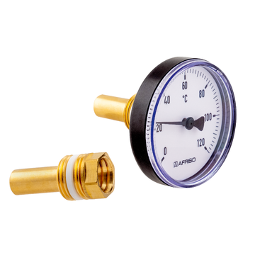 Afriso Bimetall-Thermometer BiTh K mit Messing-Schutzrohr
