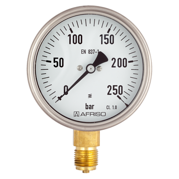 AFRISO Rohrfeder-Industriemanometer RF100I 0/250bar G1/2B radial Kl.1,0 D401 VOR 32230