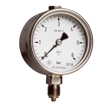 Afriso Bourdon tube safety pressure gauges Type D8 with glycerine filling