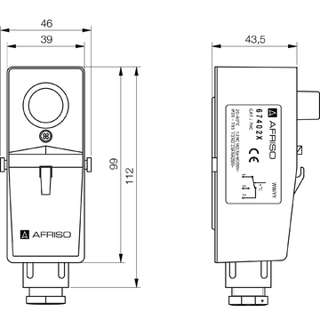 AFRISO Gehäuse-Anlegethermostat GAT/7HC 0/60C BEF 73900 73910