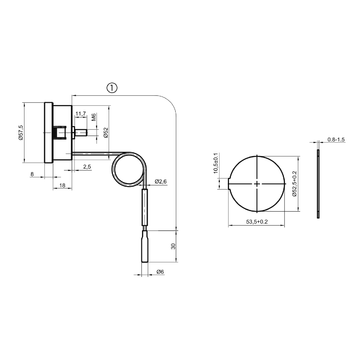 AFRISO Thermometer mit Kapillarleitung THK 52 0/120C 500mm D2105 BEF 91260 91270 91280 91290