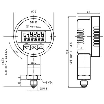 AFRISO Digitalmanometer DIM 20 -1/0bar G1/4B radial BEF 3450 3460 3470 3480 3490 3500 3510 3520 3530 3540 3550