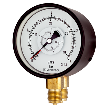 Afriso Standard Bourdon tube pressure gauges for differential pressure type D2
