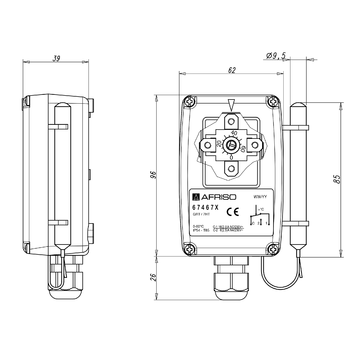 AFRISO Gehäuse-Raumthermostat GRT/ETR 0/55C, von innen einstellbar BEF 75770