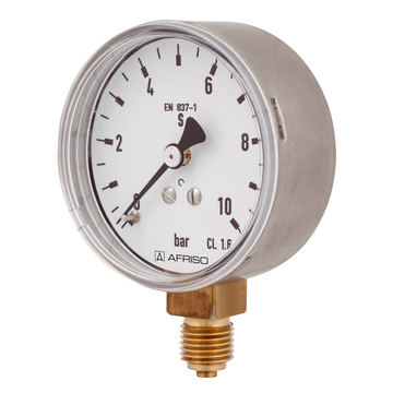 Afriso Standard Bourdon tube pressure gauges for gas applications Type D3