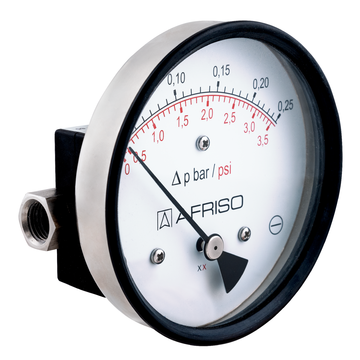 Afriso Magnetic piston pressure gauges for differential pressure - high overload protection