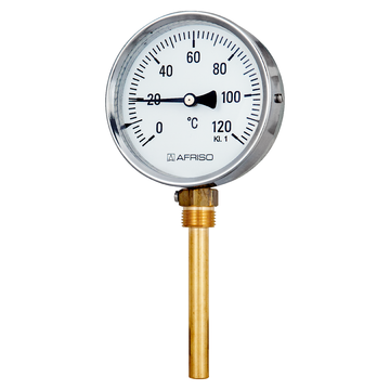 Thermomètre bimétallique à cadran - Ø 63 mm - plonge 100 mm - A45  DISTRILABO