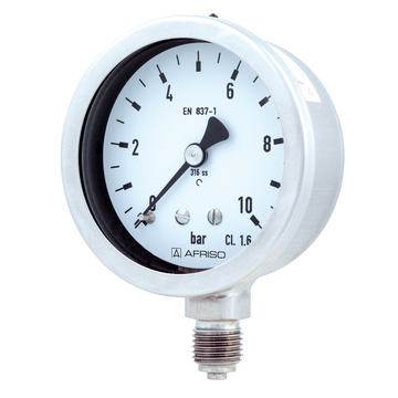 Afriso Bourdon tube pressure gauges for chemical applications Type D9
