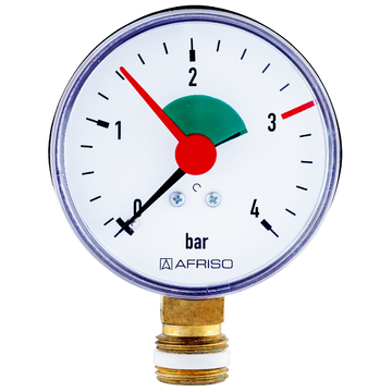 Manometer Federdruckmesser für Heizung/Sanitär, Radial