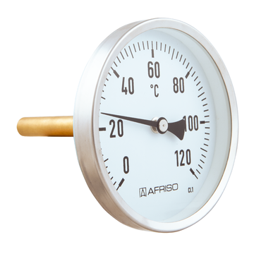 AFRISO Thermometer mit Schnellkupplung für Heizkreisrohre von 15