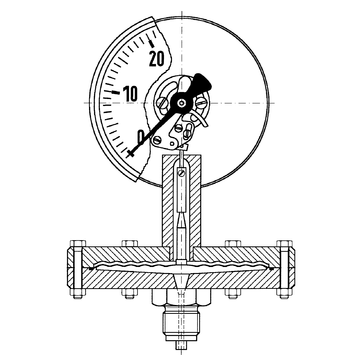 Afriso Plattenfeder-Standardmanometer Typ D4