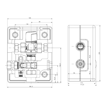 AFRISO Thermisches Mischventil ATM 363 WMG BEF 110220