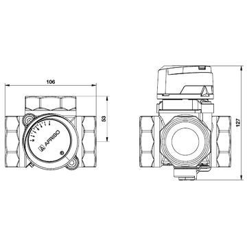 AFRISO 3-Wege-Mischventil ARV 387 Vario DN50 Rp2 BEF 110180
