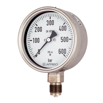 Afriso Bourdon tube pressure gauges for chemical applications Type D4