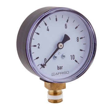 AFRISO Rohrfedermanometer RF 63 -1/0bar G1/4B mit PTFE-Dichtring radial Kl.2,5 SAL 15810 15820 15830 15840 15850 15860