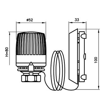 AFRISO Thermostat-Regelkopf 323 FN mit 0-Stellung weiß/schwarz 1,2m M30x1,5 BEF 93120 93130 93140 93150 93160 93170 93180 93190